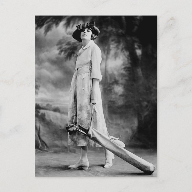 Golfing in Style, 1920s Postcard (Front)
