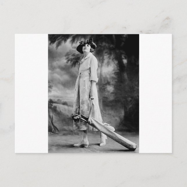 Golfing in Style, 1920s Postcard (Front)