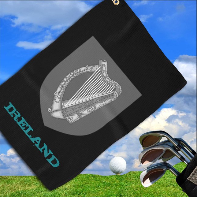 Golfing Ireland & Irish coat of arms / flag Golf Towel (Creator Uploaded)