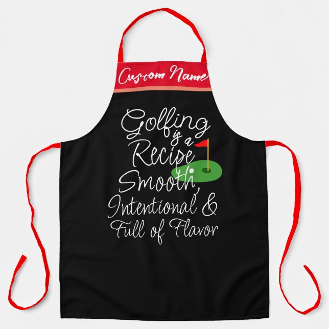 Golfing Is A Recipe Apron - Cooking Quote! (Front)