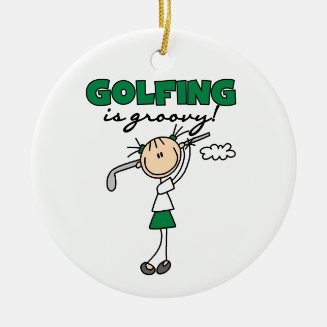 Golfing is Groovy Ceramic Tree Decoration (Front)