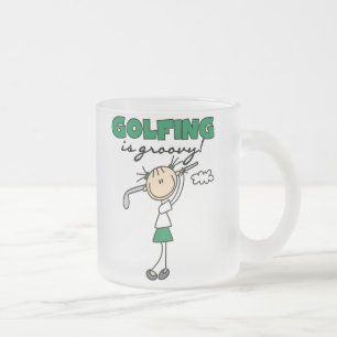 Golfing is Groovy Frosted Glass Coffee Mug