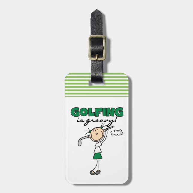 Golfing is Groovy Luggage Tag (Front Vertical)
