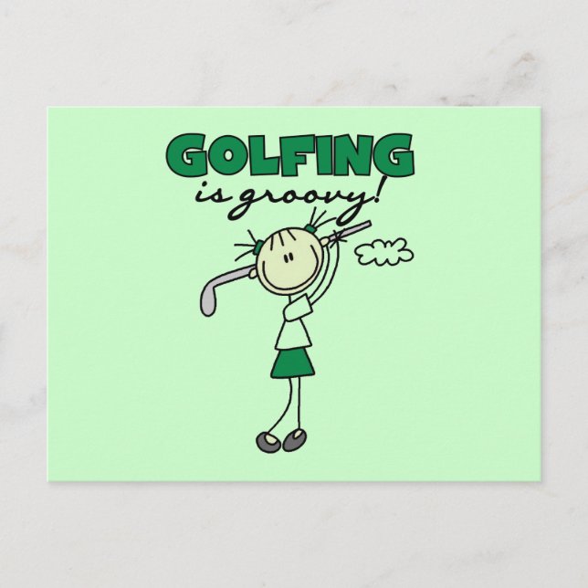 Golfing is Groovy Postcard (Front)