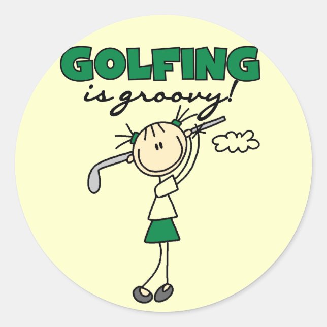 Golfing is Groovy Tshirts and Gifts Classic Round Sticker (Front)