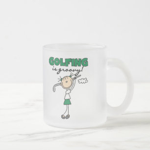 Golfing is Groovy Tshirts and Gifts Frosted Glass Coffee Mug