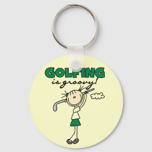 Golfing is Groovy Tshirts and Gifts Key Ring