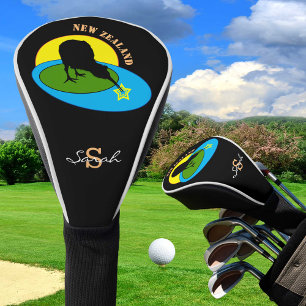 Golfing Kiwi Bird & New Zealand Sports Golf Head Cover