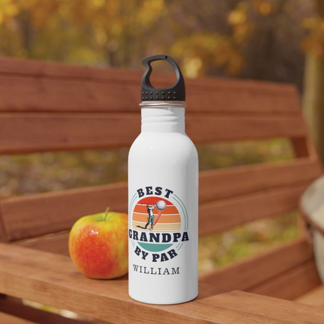 Golfing Legend Grandpa Birthday Personalised 710 Ml Water Bottle (Retro Grandpa Retirement Gift Water Bottle)