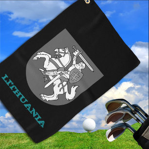 Golfing Lithuania & Lithuanian coat of arms / flag Golf Towel