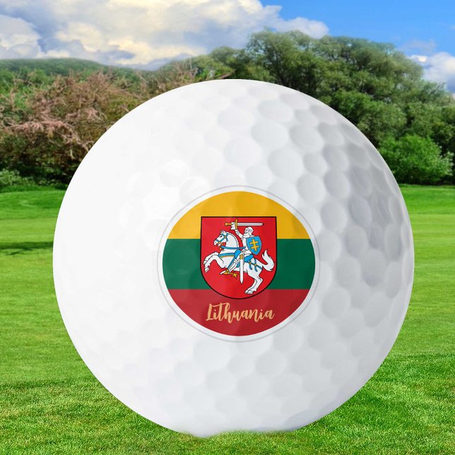 Golfing Lithuania & Lithuanian Flag / Golf Ball (Creator Uploaded)