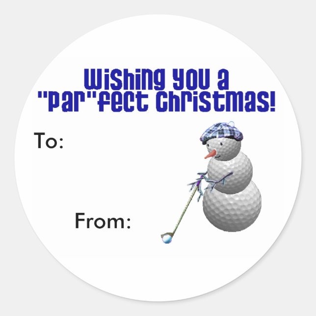 Golfing Lovers Christmas Package Stickers (Front)