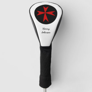 Golfing Malta flag & monogrammed Maltese Cross  Go Golf Head Cover