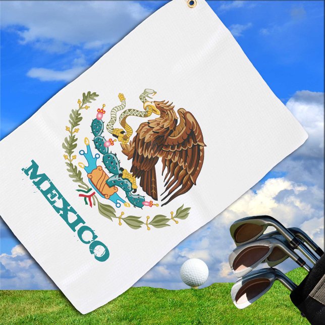 Golfing Mexico & Mexican Eagle coat of arms / flag Golf Towel (Creator Uploaded)