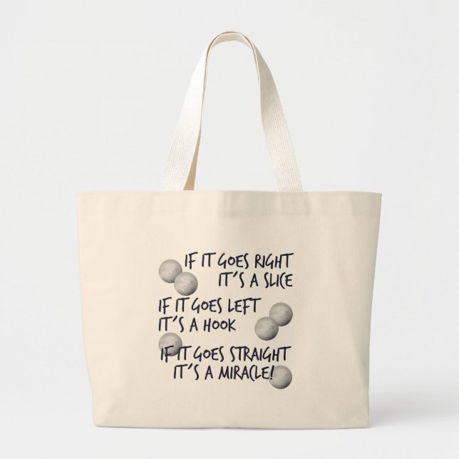 Golfing  Miracle Large Tote Bag (Front)