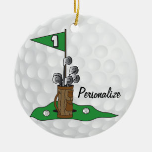 Golfing 🏌️‍♀️ on the Green   Personalise   Golf Ceramic Tree Decoration