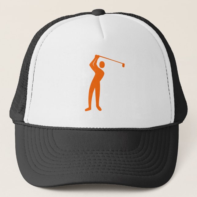 Golfing - Orange Trucker Hat (Front)