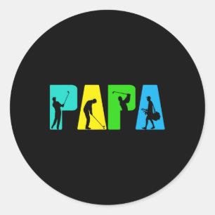 Golfing Papa Golfer Shirt. Golf Gifts For Fathers Classic Round Sticker