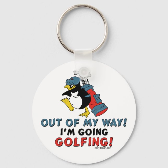 Golfing Penguin Key Ring (Front)
