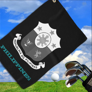 Golfing Philippines, Philippine coat of arms /flag Golf Towel