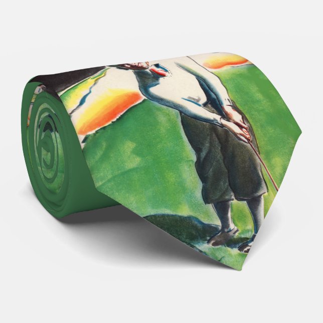golfing print  tie (Rolled)