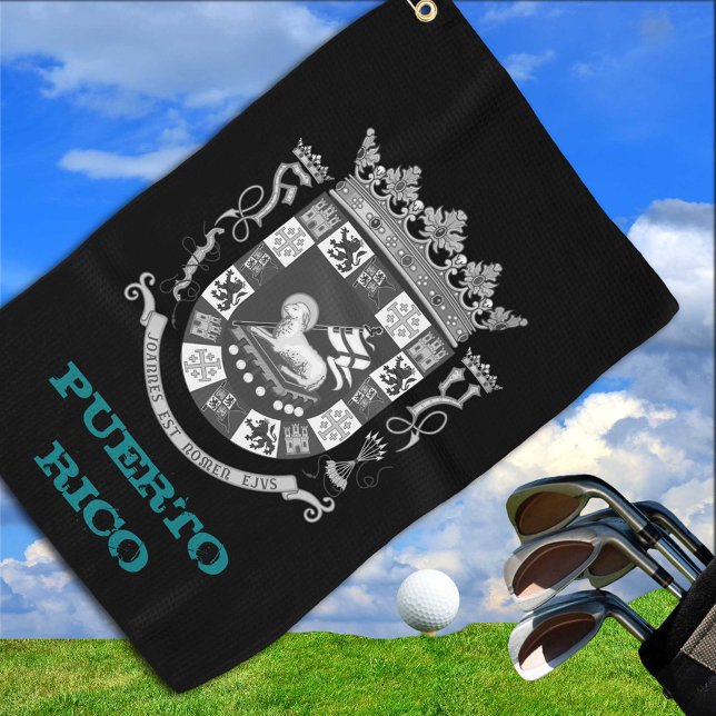 Golfing Puerto Rico coat of arms / flag Golf Towel (Creator Uploaded)