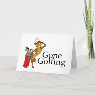 Golfing Reindeer Holiday Card