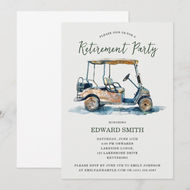 Golfing Retirement Party Invitation (Front/Back)