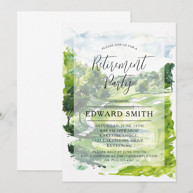 Golfing Retirement Party Invitation (Front/Back)