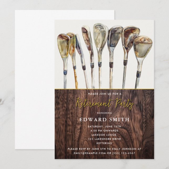 Golfing Retirement Party Invitation (Front/Back)