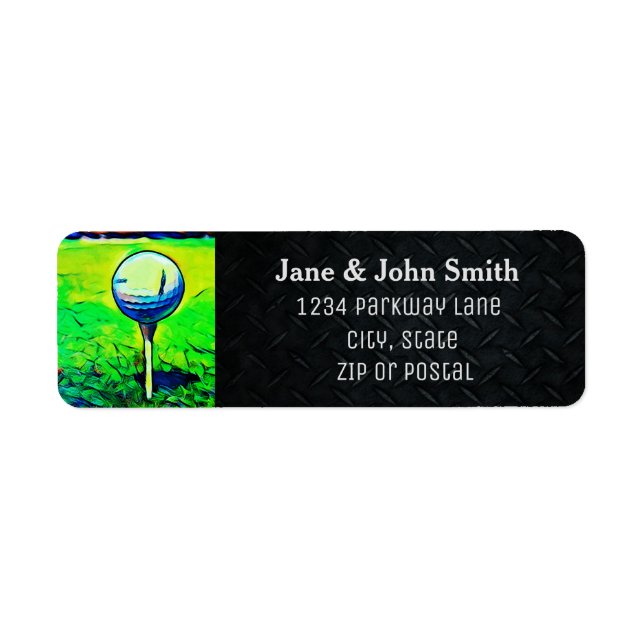 Golfing Return Address Sports Hobby Men Golf (Front)