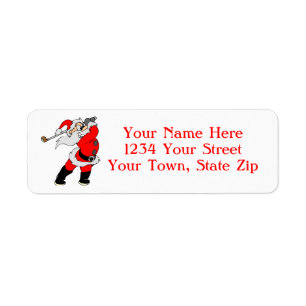 Golfing Santa Address Labels