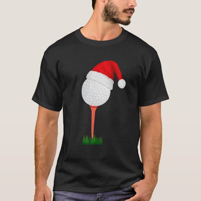 Golfing Santa Christmas Pyjamas Sport Boys Men Fun T-Shirt (Front)