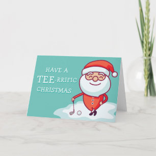 Golfing Santa Claus Card