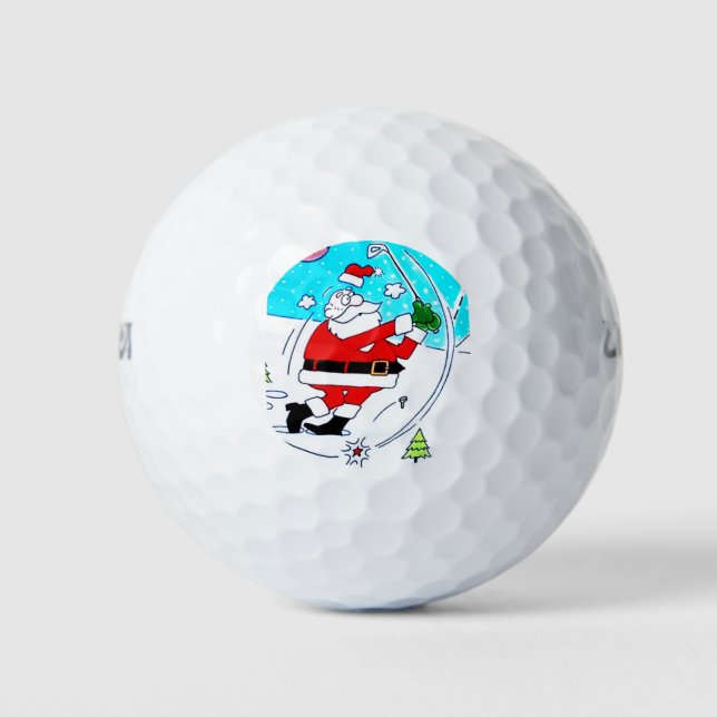 ***GOLFING SANTA*** GOLF BALLS (Front)