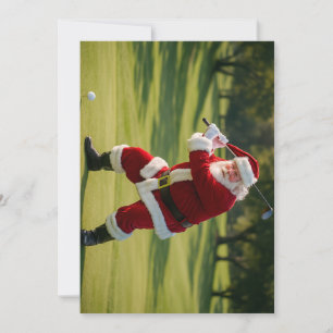 Golfing Santa Holiday Card