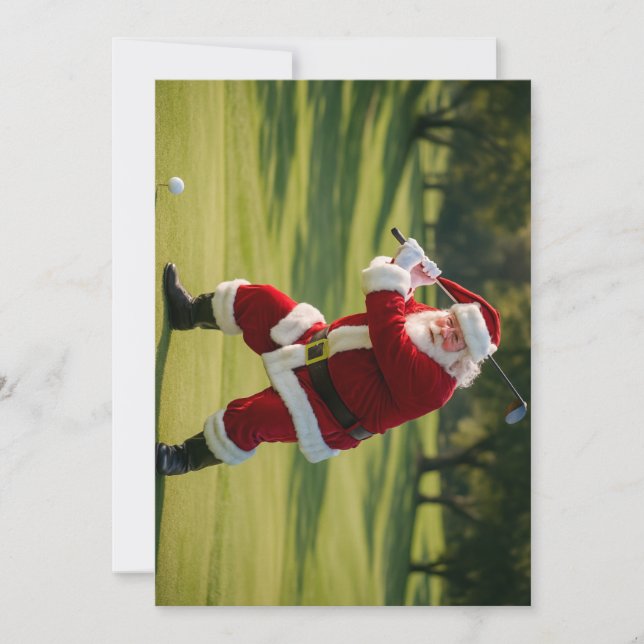 Golfing Santa Holiday Card (Front)