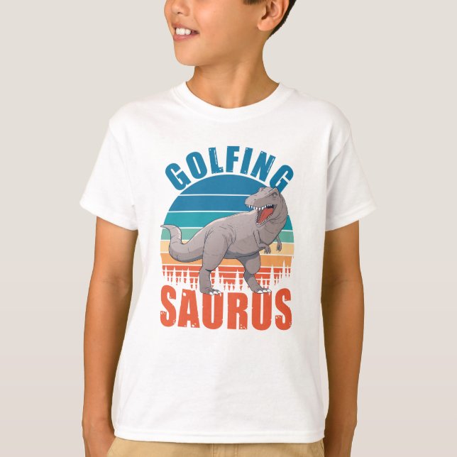 Golfing Saurus Funny T Rex Dinos Gift T-Shirt (Front)