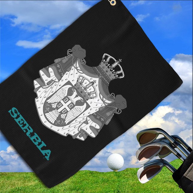 Golfing Serbia & Serbian coat of arms / flag Golf Towel (Creator Uploaded)