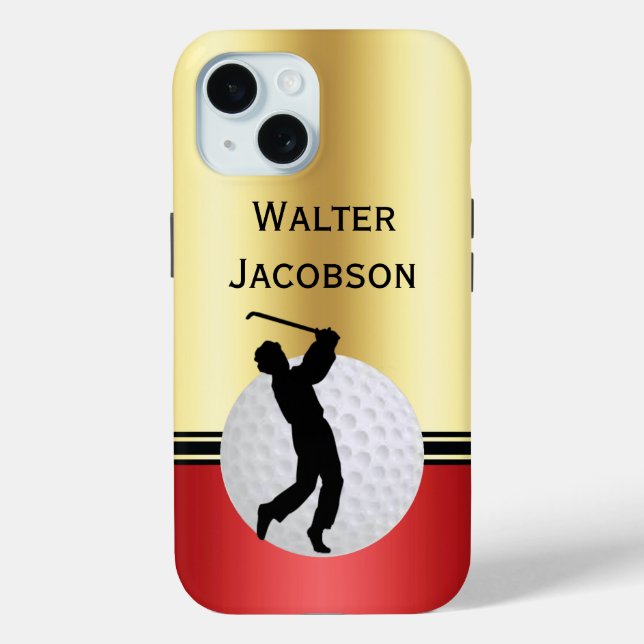 Golfing silhouette Golfer, Ball, Green personalise Case-Mate iPhone Case (Back)