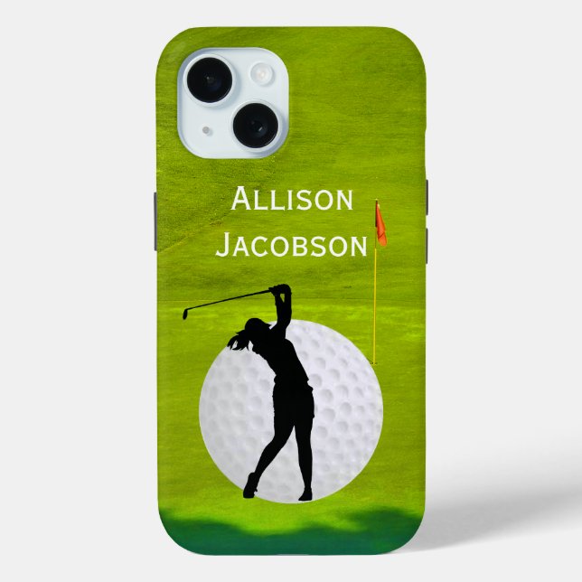 Golfing silhouette Golfer, Ball, Green personalise Case-Mate iPhone Case (Back)