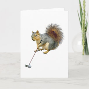 Golfing Squirrel Card