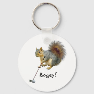 Golfing Squirrel Keychain