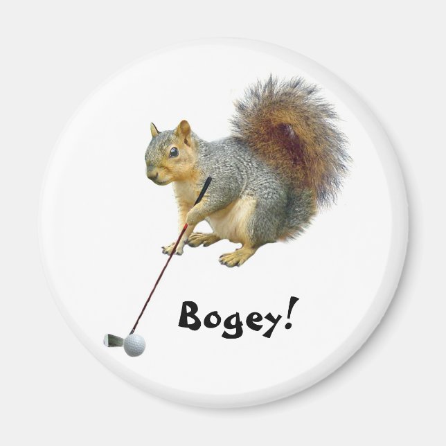 Golfing Squirrel Magnet (Front)