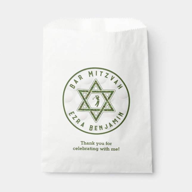 Golfing Theme Golf Bar Mitzvah Favour Bags (Front)