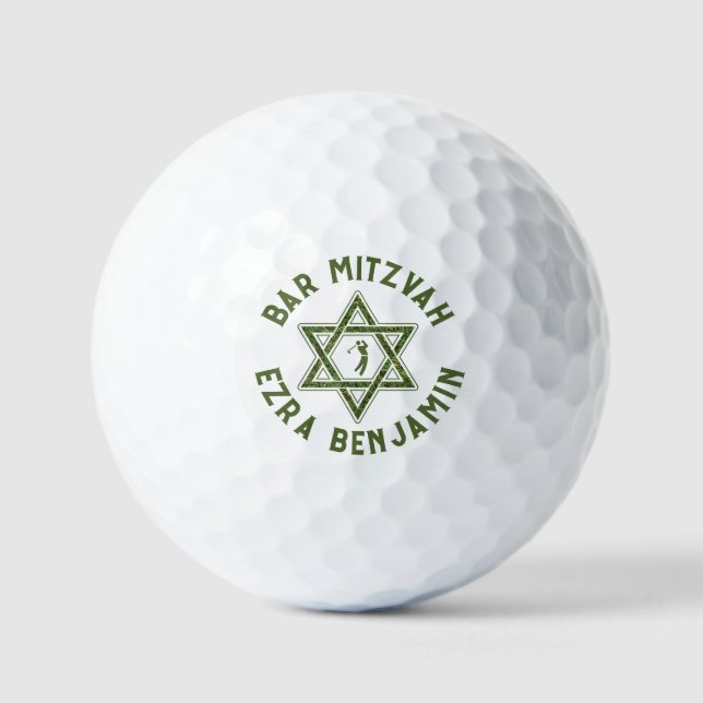 Golfing Theme Golf Bar Mitzvah Golf Balls (Front)