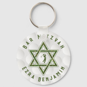Golfing Theme Golf Bar Mitzvah Key Ring
