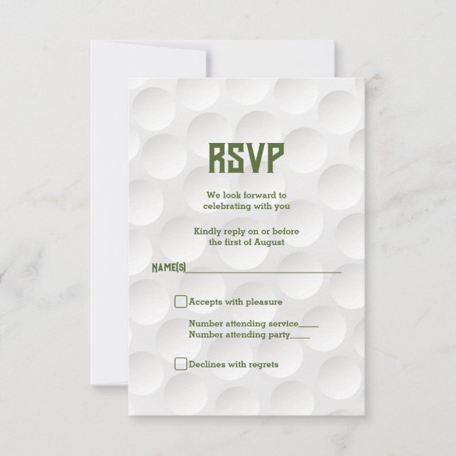 Golfing Theme Golf Bar Mitzvah RSVP Card (Front)