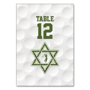 Golfing Theme Golf Bar Mitzvah Table Number