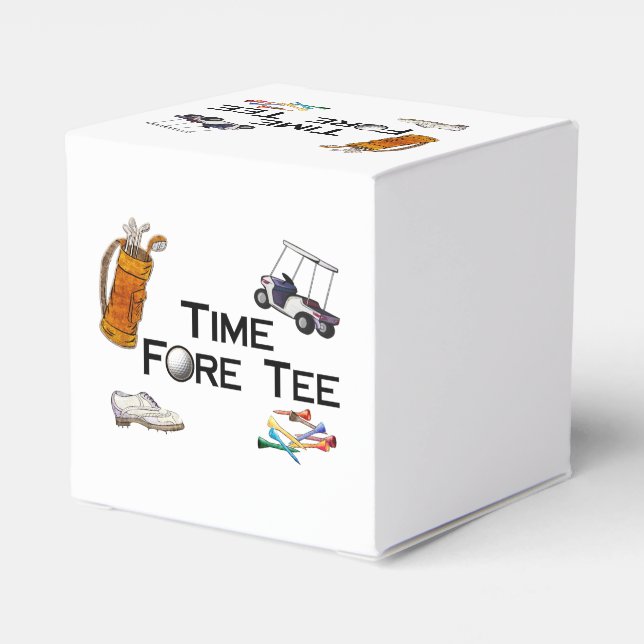 Golfing Time Fore Tee Favour Box (Back Side)
